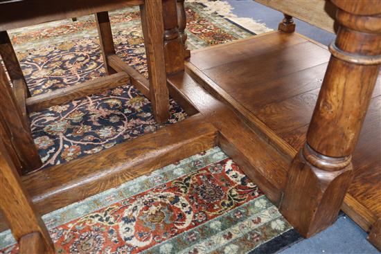 A 17th century style oak refectory style dining table 92 x 244cm